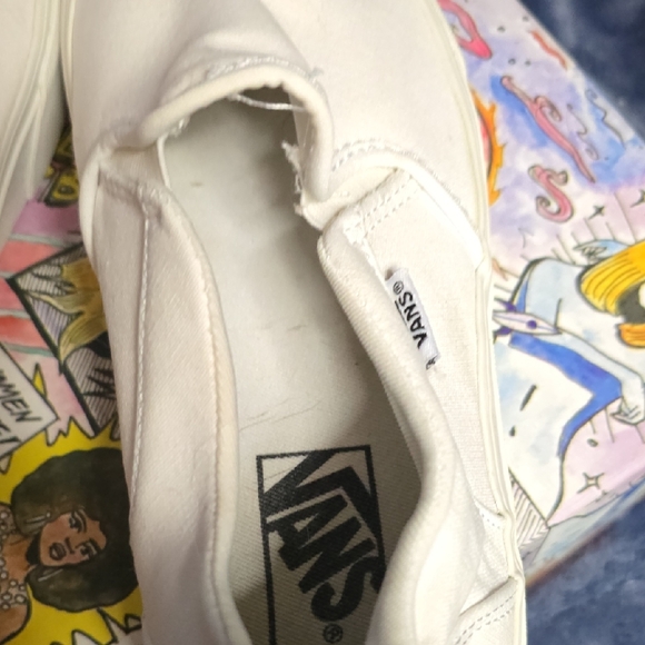 Vans White Slip-On Sneakers - Picture 8 of 9